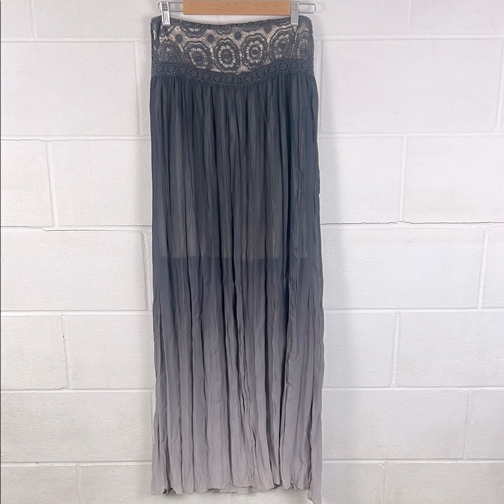 BKE gimmicks ombré gray sheer maxi skirt